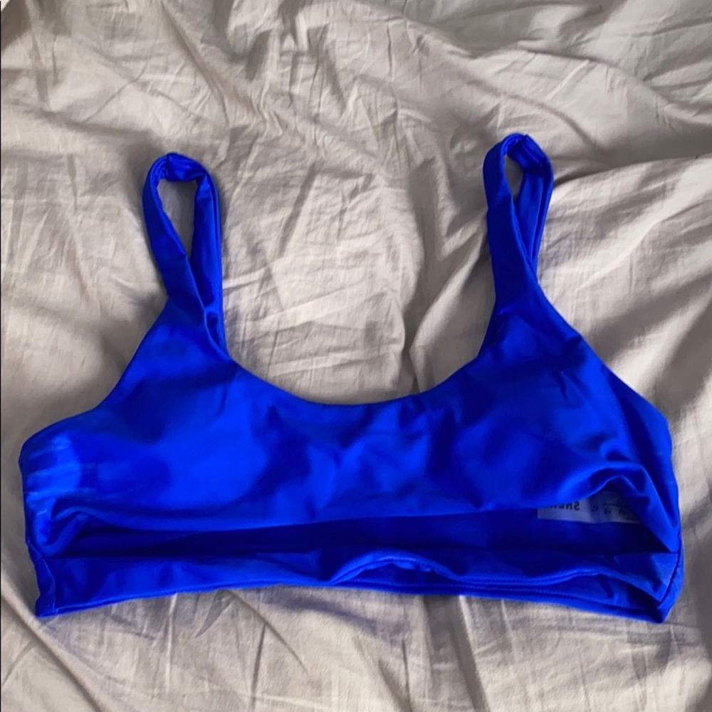 royal blue open front bikini top